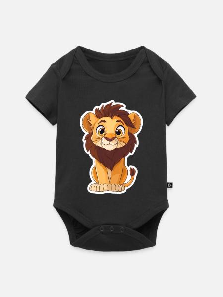 Löwe - Baby Premium Kurzarmbody - Schwarz