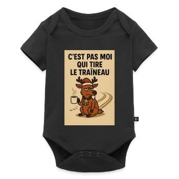 Blasierter Fuchs im Weihnachtscafé - Baby Premium Kurzarmbody - Schwarz - Vorne
