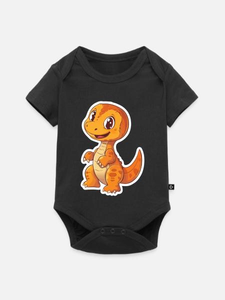 Dinosaurier - Baby Premium Kurzarmbody - Schwarz