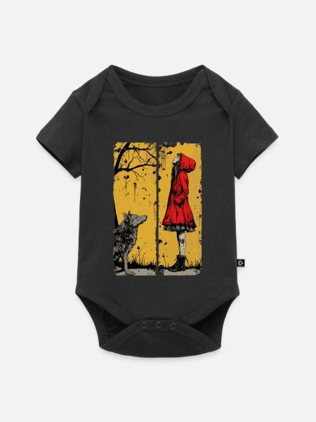Rotkäppchen und der Wolf - Baby Premium Kurzarmbody - Schwarz