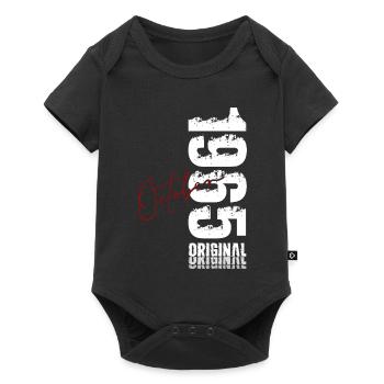 60. Geburtstag Original Oktober Jahrgang 1965 - Baby Premium Kurzarmbody - Schwarz - Vorne