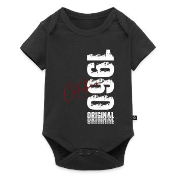 65ème Anniversaire Original Octobre Millésime 1960 - Body à manches courtes Premium Bébé - noir - Devant