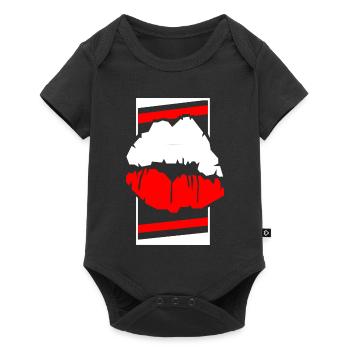 Pologne Lèvres Contraste Pop Art - Body à manches courtes Premium Bébé - noir - Devant