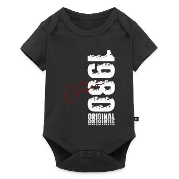 45. Geburtstag Original Oktober Jahrgang 1980 - Baby Premium Kurzarmbody - Schwarz - Vorne