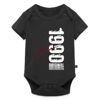 35th Birthday Original October Vintage 1990 - Baby Premium short-sleeve bodysuit - black - Front