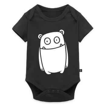 Monster Cheerful - Conception de bande dessinée Kawaii drôle - Body à manches courtes Premium Bébé - noir - Devant
