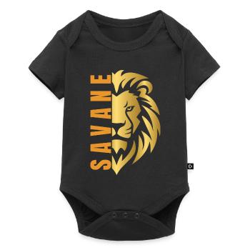 Lion doré  - Body à manches courtes Premium Bébé - noir - Devant