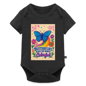 Papillon Couleur Monde Motif - Body à manches courtes Premium Bébé - noir - Devant