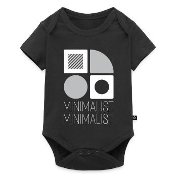Minimalist geometry greys on white - Baby Premium short-sleeve bodysuit - black - Front