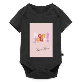 Bonjour Mon Amour – stylish gift with a heart - Baby Premium short-sleeve bodysuit - black - Front