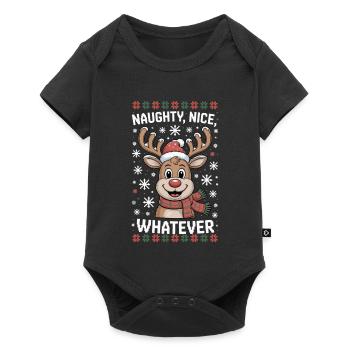 Naughty Nice Whatever Reindeer - Baby Premium short-sleeve bodysuit - black - Front