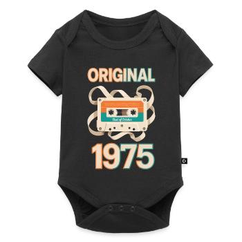 October 1975 Legend Vintage Cassette Gift - Baby Premium short-sleeve bodysuit - black - Front