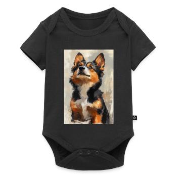 Illustration of a dog - Baby Premium short-sleeve bodysuit - black - Front