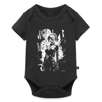 Skull Face Urban Hero - Baby Premium short-sleeve bodysuit - black - Front