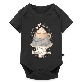 Cozy Winter Fashion – Cozy Winter Cocoa Design - Baby Premium short-sleeve bodysuit - black - Front