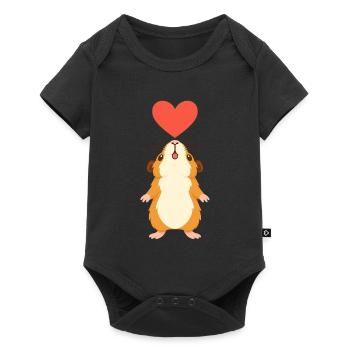 Cochon d’Inde avec cœur - Body à manches courtes Premium Bébé - noir - Devant