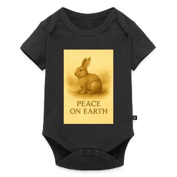 Paix sur Terre Imprimé Lapin - Body à manches courtes Premium Bébé - noir - Devant