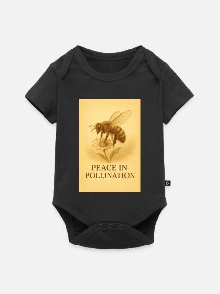 Frieden in der Bestäubung - Baby Premium Kurzarmbody - Schwarz