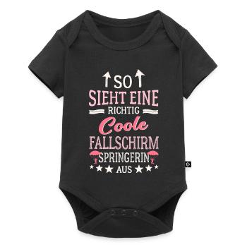 So sieht eine coole Fallschirmspringerin aus - Baby Premium Kurzarmbody - Schwarz - Vorne