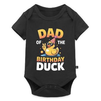 Dad of the Birthday Duck - Baby Premium short-sleeve bodysuit - black - Front