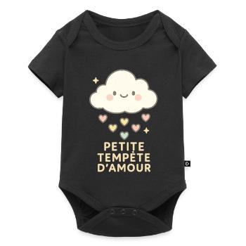 Kleiner Sturm der Liebe - Baby Premium Kurzarmbody - Schwarz - Vorne