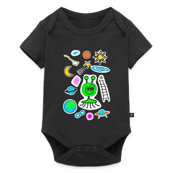 Space doodle - Baby Premium short-sleeve bodysuit - black - Front