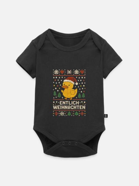 entlich weihnachten - Baby Premium Kurzarmbody - Schwarz