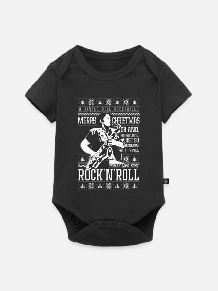 Eddies heißer Patootie Rock'n'Roll Weihnachtspullover - Baby Premium Kurzarmbody - Schwarz