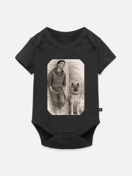 Matt & Holly - Baby Premium Kurzarmbody - Schwarz