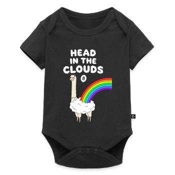 Head In The Clouds 8th Birthday Alpaca - Baby Premium short-sleeve bodysuit - black - Front
