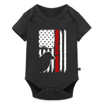 Grand-mère Border Collie Drapeau américain Patriotique - Body à manches courtes Premium Bébé - noir - Devant