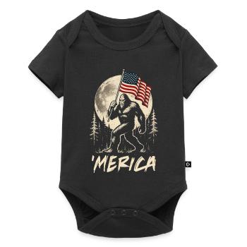 America Bigfoot Moon Funny Bigfoot for Men z - Baby Premium short-sleeve bodysuit - black - Front
