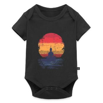 Sonnenuntergang Meditation - Baby Premium Kurzarmbody - Schwarz - Vorne