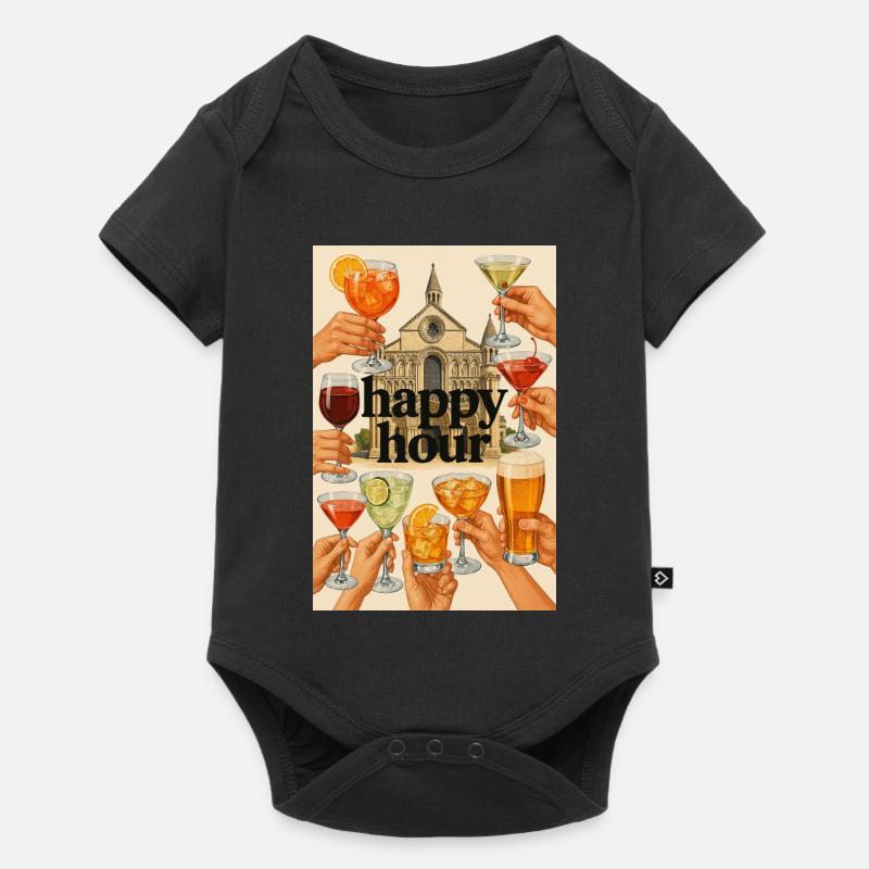 Happy_Hour_Collage - Body à manches courtes Premium Bébé - noir