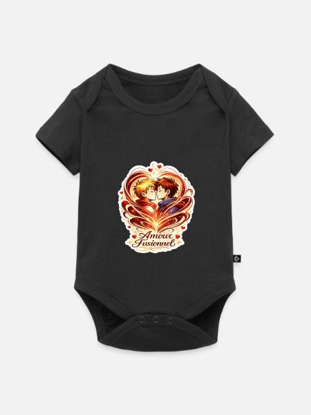 Fusional Love: Das Duo verflochten - Baby Premium Kurzarmbody - Schwarz