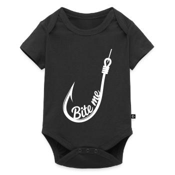 Bite Me Fishing Hook Emblem - Baby Premium short-sleeve bodysuit - black - Front