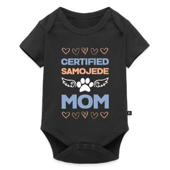 Certified Samoyed Mom Wings - Baby Premium Kurzarmbody - Schwarz - Vorne
