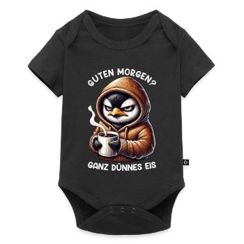 Guten Morgen Ganz Dünnes Eis Pinguin Schlafmützen - Baby Premium short-sleeve bodysuit - black - Front