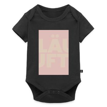 Runs with pastel typo overlay - Baby Premium short-sleeve bodysuit - black - Front