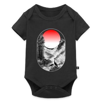 Silent Valley | Orientalische Tiefennaturmalerei - Baby Premium Kurzarmbody - Schwarz - Vorne
