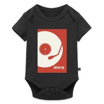Spin Me – Poster vinyle rétro pour platine - Body à manches courtes Premium Bébé - noir - Devant