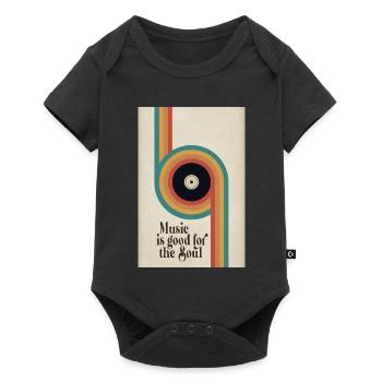 La musique est bonne pour l’affiche rétro de la soul - Body à manches courtes Premium Bébé - noir - Devant