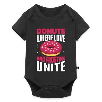 Donut fast food - Baby Premium short-sleeve bodysuit - black - Front