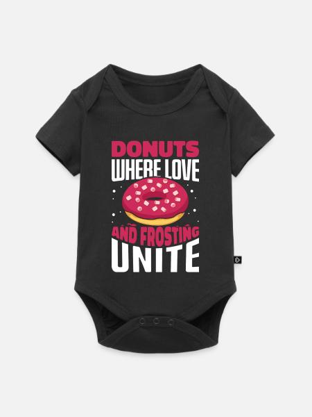 Donut Fastfood - Baby Premium Kurzarmbody - Schwarz