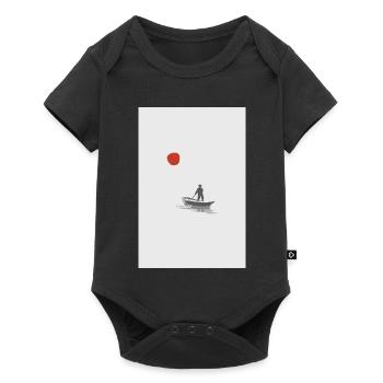 Quiet Waters – Minimalist Boat Scene - Baby Premium Kurzarmbody - Schwarz - Vorne