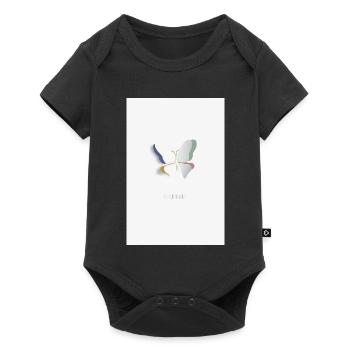 Leichtigkeit Schmetterling minimalistisches Design - Baby Premium Kurzarmbody - Schwarz - Vorne