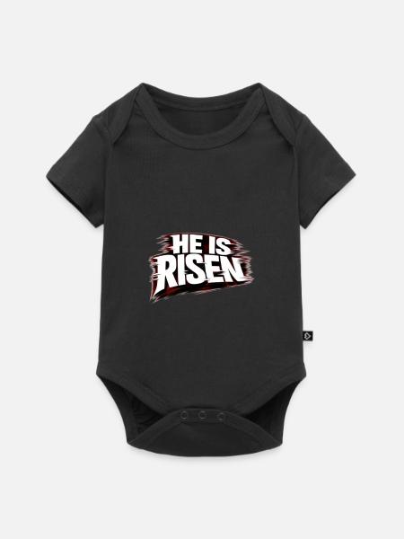 He is Risen - Baby Premium Kurzarmbody - Schwarz