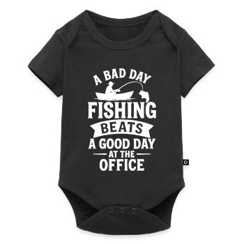 Angler saying: Better on the water than in the office - Baby Premium short-sleeve bodysuit - black - Front