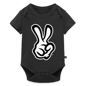 Signaux de la main de victoire (Main droite / NEG / 2C) - Body à manches courtes Premium Bébé - noir - Devant