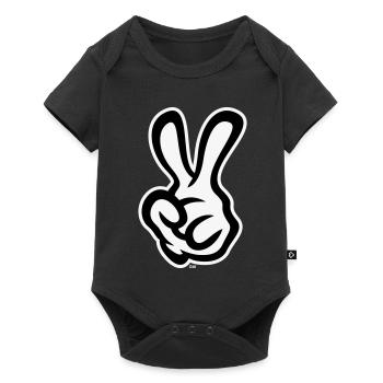 Signaux de la main de victoire (Main gauche / NEG / 2C) - Body à manches courtes Premium Bébé - noir - Devant